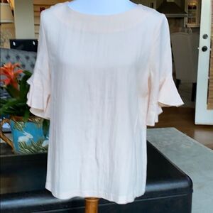 Nice Blush Blouse ESLEY Large  Linen-like fabric